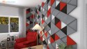 Panel ścienny 3d dekoracyjny piankowy WallMarket Trójkąt czerwony grubość 2,5 cm