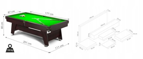 Bilard 6ft Radley Vintage MDF biały CT