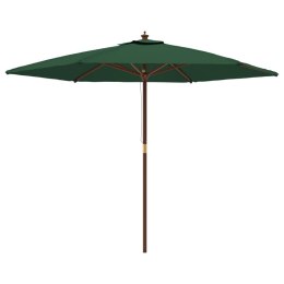 VidaXL Parasol ogrodowy na drewnianym słupku, zielony, 299x240 cm