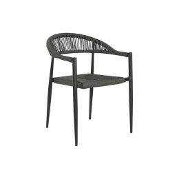 Záhradná stolička Home ESPRIT Czarny Ciemny szary Aluminium Rattan 56 x 60 x 78 cm
