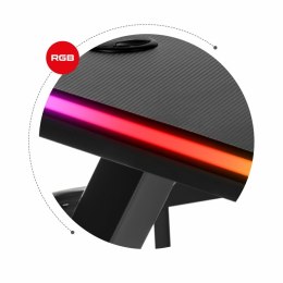 Biurko Gaming Huzaro HZ-Hero 5.0 RGB Czarny Stal Włókno węglowe 116 x 69,5 x 59 cm