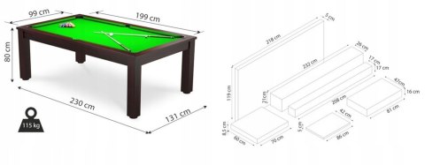 Bilard 7ft Radley Verso MDF brązowy CT