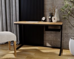 Biurko loft stolik dąb stal Aero 120 x 50 czarny