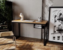 Biurko loft stolik dąb stal Fiemme 120 x 50 czarny