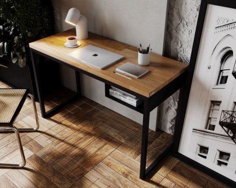 Biurko loft stolik dąb stal Fiemme 120 x 50 czarny