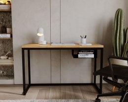 Biurko loftowe stal Livio czarne 120cm x 50cm dąb