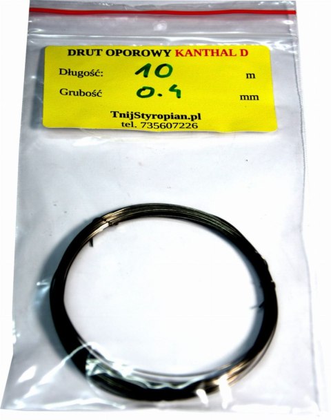 Drut oporowy KANTHAL D 0,4 mm długość 10 metrów