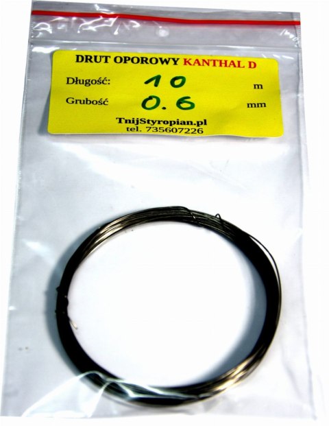Drut oporowy KANTHAL D 0,6 mm 10 metrów