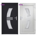 Drzwi wejściowe, antracytowe, 98x200 cm, PVC