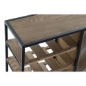 Stojak na Butelki DKD Home Decor 80 x 24 x 44 cm Jodła Naturalny Czarny Metal Brązowy Drewno MDF