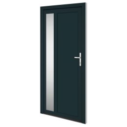 VidaXL Drzwi wejściowe, antracytowe, 98x208 cm, PVC