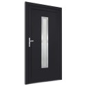 Drzwi wejściowe, antracytowe, 98x208 cm, PVC