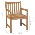Krzesła ogrodowe, 6 szt., jasnozielone poduszki, drewno tekowe