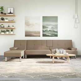 VidaXL Sofa rozkładana L, cappuccino, 255x140x70 cm, sztuczna skóra