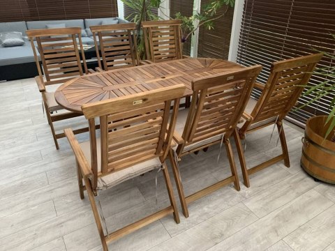 Zestaw mebli ogrodowych Bristol (153-195) x 90 z 6 krzesłami Ascot lub Bristol Ascot