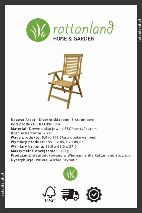 Zestaw mebli ogrodowych Bristol (153-195) x 90 z 6 krzesłami Ascot lub Bristol Ascot