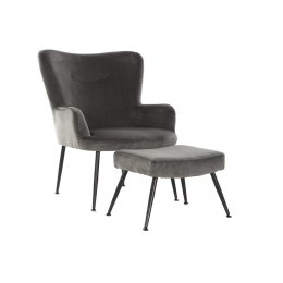 Fotel DKD Home Decor Czarny Beżowy Metal Plastikowy 70 x 60 x 84 cm