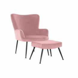 Fotel DKD Home Decor S3023869 Czarny Różowy Metal Plastikowy Aksamit Nowoczesny 70 x 60 x 84 cm