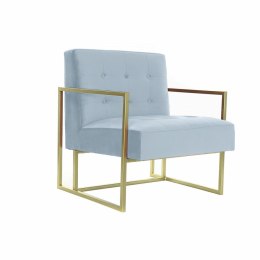 Fotel DKD Home Decor Złoty Błękitne niebo Metal Plastikowy Aksamit 67 x 70 x 76 cm