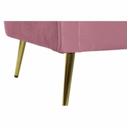 Sofa DKD Home Decor Różowy Metal Poliester Gąbka Drewno MDF (140 x 77 x 81 cm)
