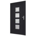 Drzwi wejściowe, antracytowe, 88x200 cm, PVC
