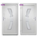 Drzwi wejściowe, białe, 108x208 cm, PVC