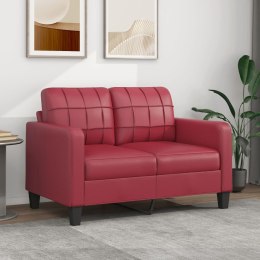 VidaXL 2-osobowa sofa, winna czerwień, 120 cm, sztuczna skóra