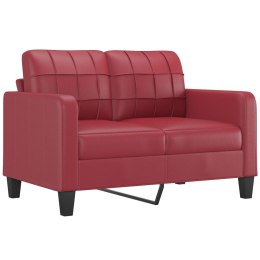 VidaXL 2-osobowa sofa, winna czerwień, 120 cm, sztuczna skóra