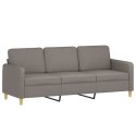 3-osobowa sofa z poduszkami, kolor taupe, 180 cm, tkanina