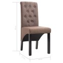 Krzesła stołowe, 2 szt., brązowe, obite tkaniną