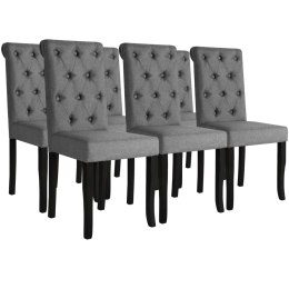 Krzesła stołowe, 6 szt., ciemnoszare, obite tkaniną
