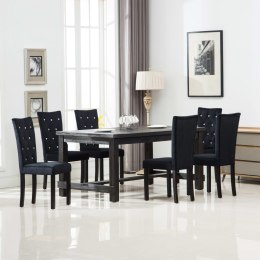 VidaXL Krzesła stołowe, 6 szt., czarne, obite aksamitem