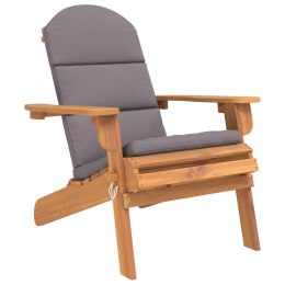 VidaXL Krzesło ogrodowe Adirondack z poduszkami, lite drewno akacjowe