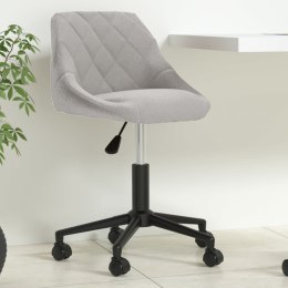 Obrotowe krzesło biurowe, jasnoszare, obite aksamitem
