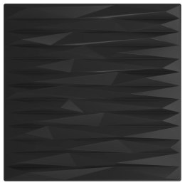Panele ścienne, 48 szt., czarne, 50x50 cm, XPS, 12 m², kamień