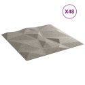 Panele ścienne, 48 szt., szarość betonu, 50x50 cm, XPS, 12 m²