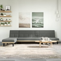Sofa rozkładana L, ciemnoszara, 255x140x70 cm, tkanina