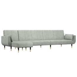 VidaXL Sofa rozkładana L, jasnoszara, 275x140x70 cm, aksamit