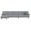 Sofa rozkładana L, jasnoszara, 279x140x70 cm, tkanina