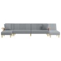 Sofa rozkładana L, jasnoszara, 279x140x70 cm, tkanina