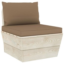 VidaXL Ogrodowa sofa środkowa z palet, poduszki, impregnowany świerk