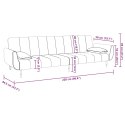 2-osobowa kanapa, podnóżek i 2 poduszki, jasnoszara, aksamitna