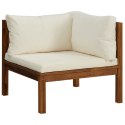 4-osobowa sofa ogrodowa, kremowe poduszki, drewno akacjowe