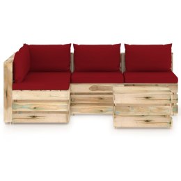 VidaXL 5-cz. zestaw wypoczynkowy do ogrodu, z poduszkami, drewniany