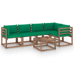 VidaXL 6-cz. zestaw wypoczynkowy z palet, z poduszkami, drewno sosnowe