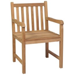 VidaXL Krzesła ogrodowe, 4 szt., kremowe poduszki, drewno tekowe
