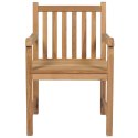 Krzesła ogrodowe, 4 szt., kremowe poduszki, drewno tekowe