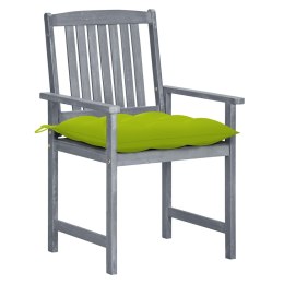 VidaXL Krzesła ogrodowe, poduszki, 8 szt., lite drewno akacjowe, szare