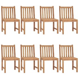 VidaXL Krzesła ogrodowe z poduszkami, 8 szt., lite drewno tekowe