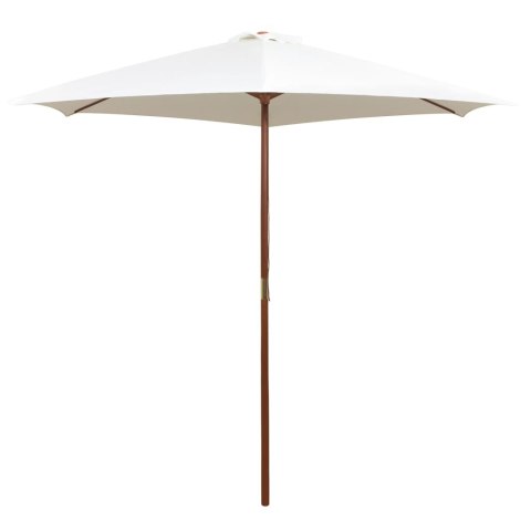 Parasol ogrodowy, 270x270 cm, drewniany, kremowy